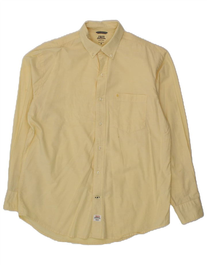 IZOD Mens Salt Water Shirt Medium Yellow Cotton Vintage Izod and Second-Hand Izod from Messina Hembry 