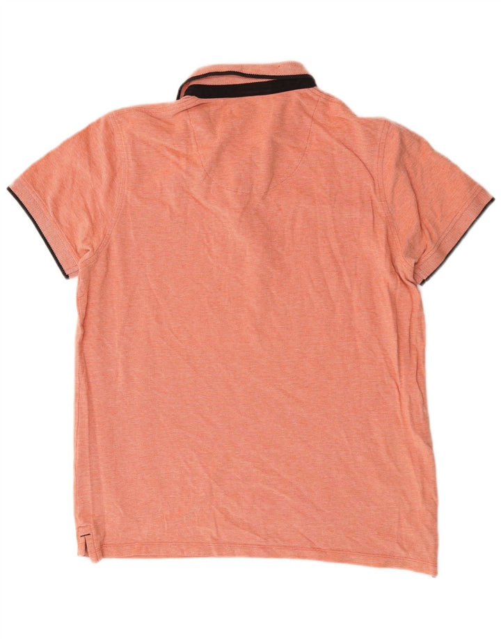 Jack & Jones Mens Polo Shirt Large Orange Cotton
