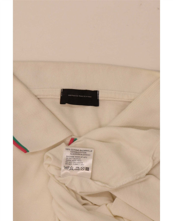Sergio Tacchini Polo para hombre EU 48 Mediano Blanco Algodón