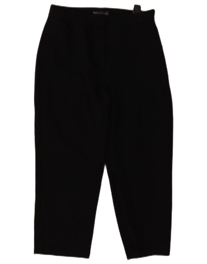 MARKS & SPENCER Womens Cropped Trousers UK 12 Medium W30 L22  Black