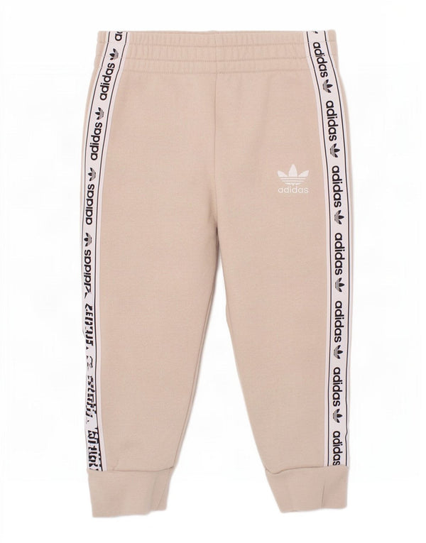 Adidas Baby Boys Graphic Tracksuit Trousers 18-24 Months Beige Colourblock