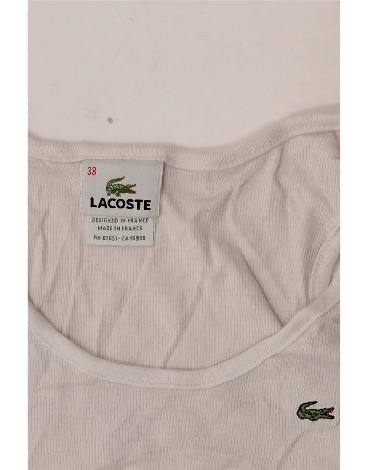 Lacoste Womens Vest Top Size 38 Medium White Cotton