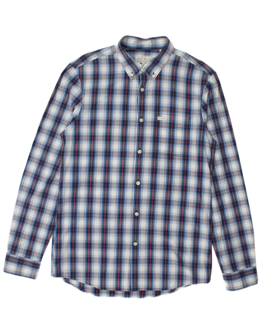JACK WILLS Mens Shirt Small Blue Check Cotton