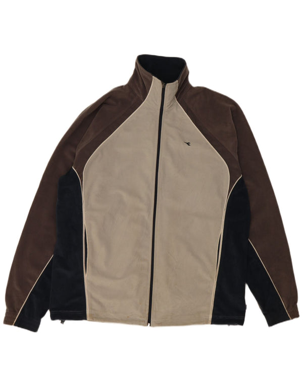 Diadora Veste de survêtement pour homme UK 46 XL Gris Colorblock Polyester