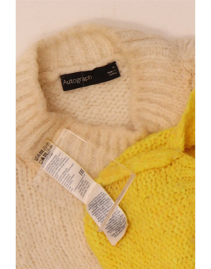 Marks & Spencer Womens Turtle Neck Jumper Sweater UK 10 Small Off White