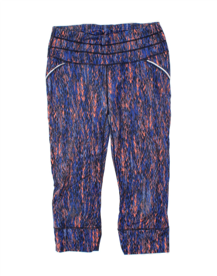ATHLETA Womens Capri Leggings UK 14 Medium Blue Spotted Vintage Athleta and Second-Hand Athleta from Messina Hembry 