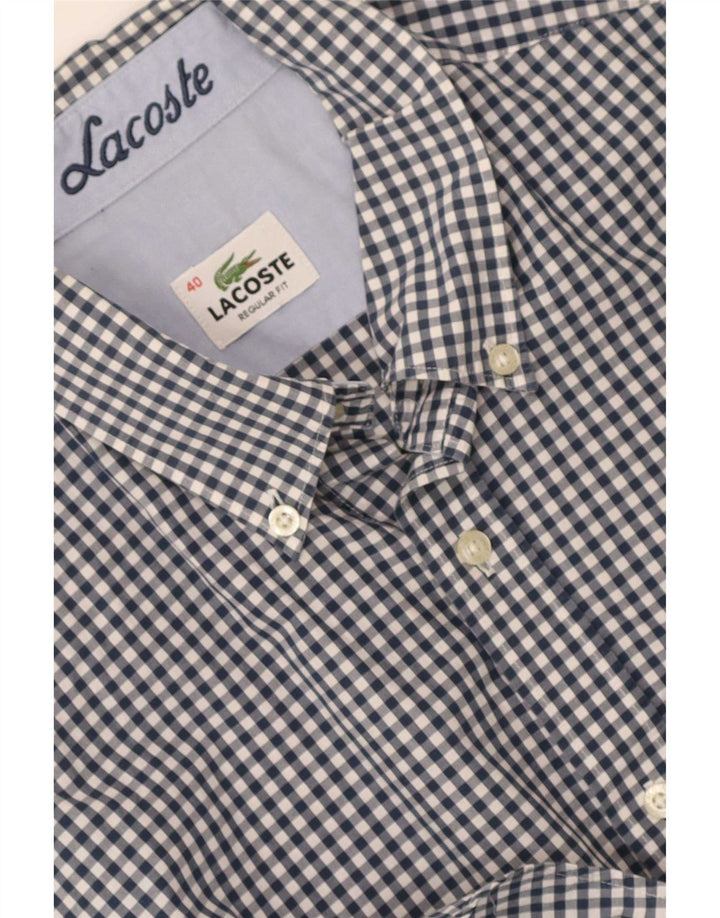 Camicia a maniche corte da uomo Lacoste taglia 40 medio blu navy a quadretti