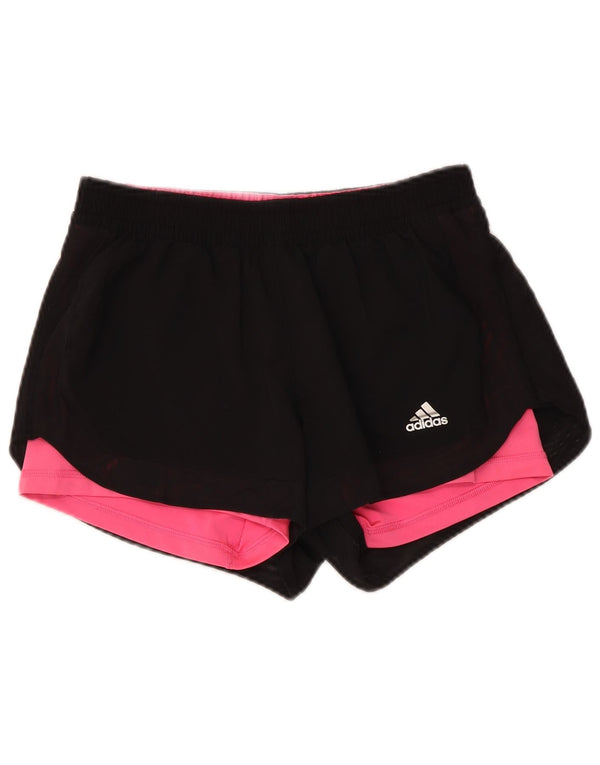 Adidas Damen Climalite Sport Shorts UK 8/10 Small Schwarz Polyester