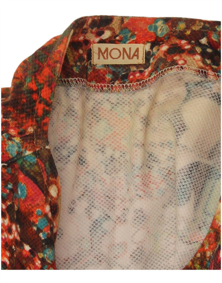 Mona Womens Oversized Abstract Pattern Shirt Blouse UK 20 2XL Multicoloured