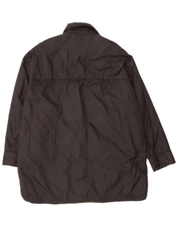 Zara Mujer Abrigo Cortavientos UK 44 Medio Negro Poliéster