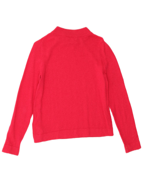 Maglione da donna Hobbs con collo alto e maglione UK 10 piccolo in lana merino rosa