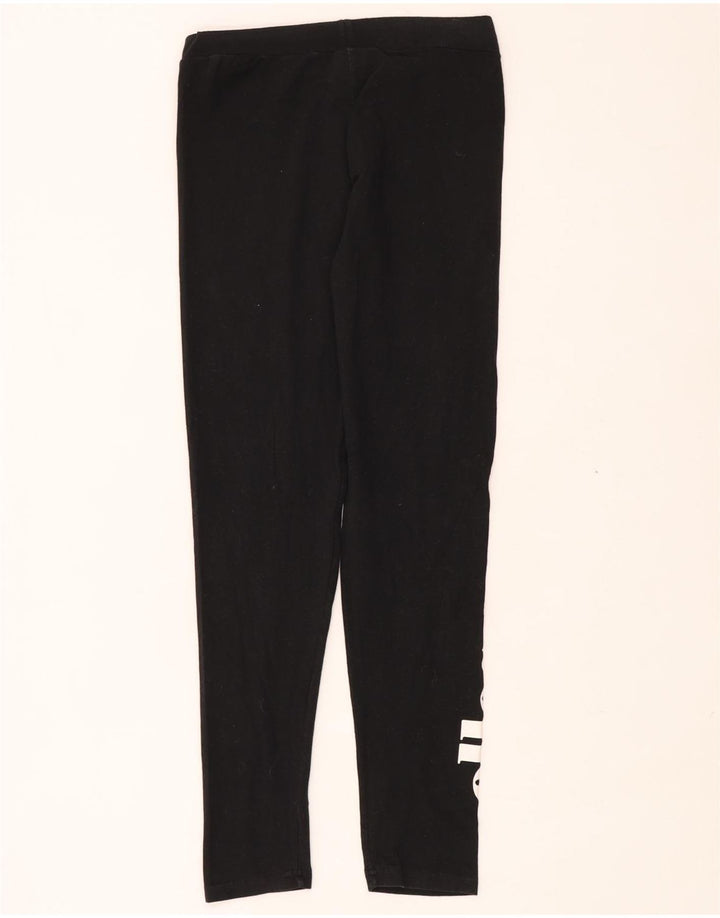 Ellesse Womens Graphic Leggings UK 14 Medium Black Cotton