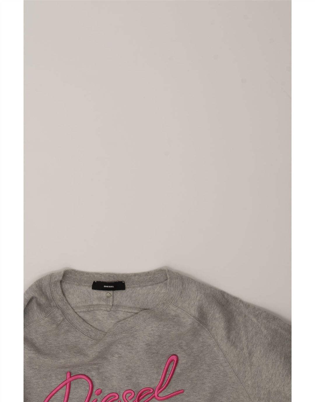 DIESEL Womens Graphic Sweatshirt Jumper UK 14 Medium Grey Cotton Vintage Diesel and Second-Hand Diesel from Messina Hembry 