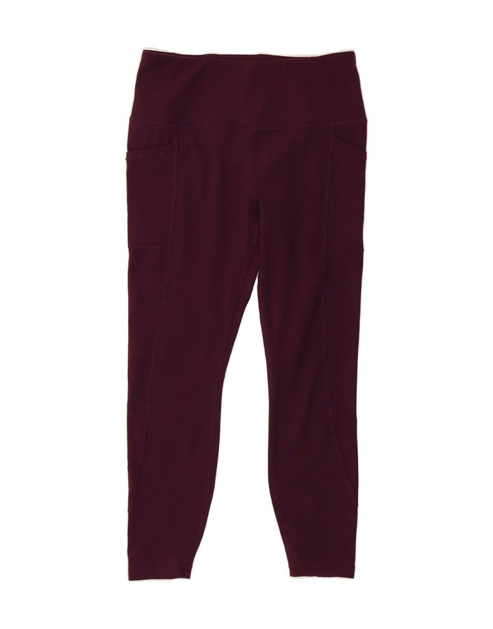 REEBOK Womens Capri Leggings UK 14 Medium  Purple Polyester Vintage Reebok and Second-Hand Reebok from Messina Hembry 