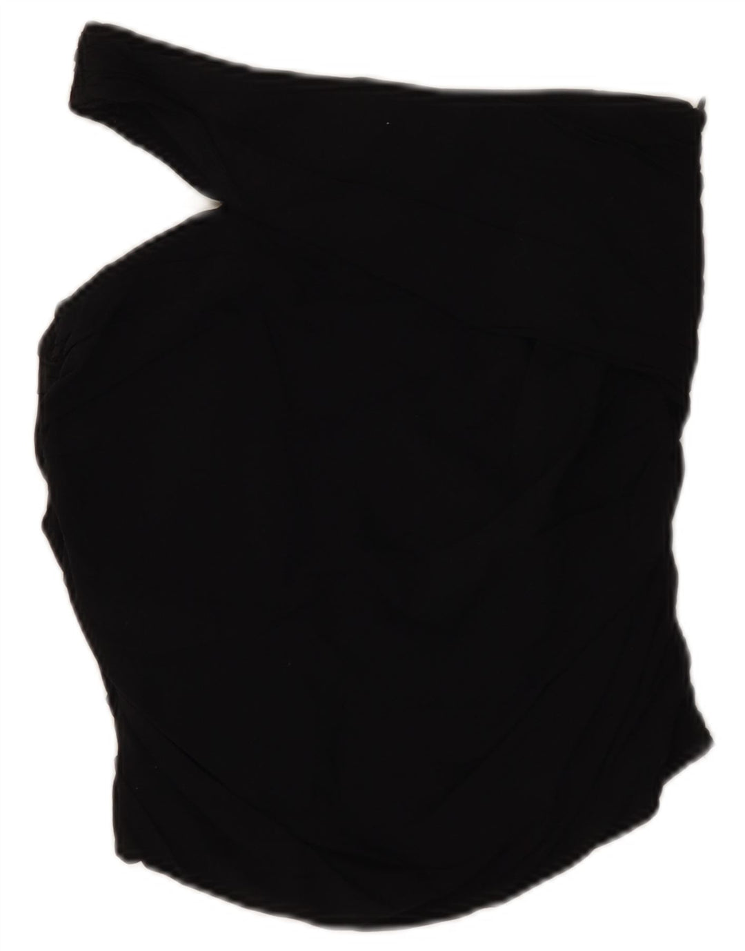 Zara Womens Crop One Shoulder Top UK 12 Medium Black Viscose
