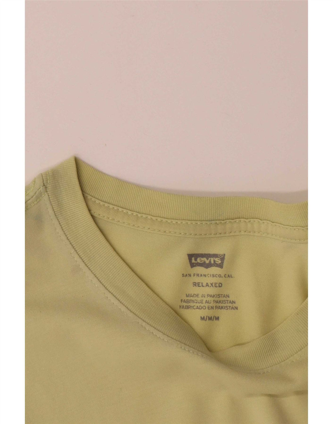 Levi's Mens Relaxed T-Shirt Top Medium Yellow Cotton