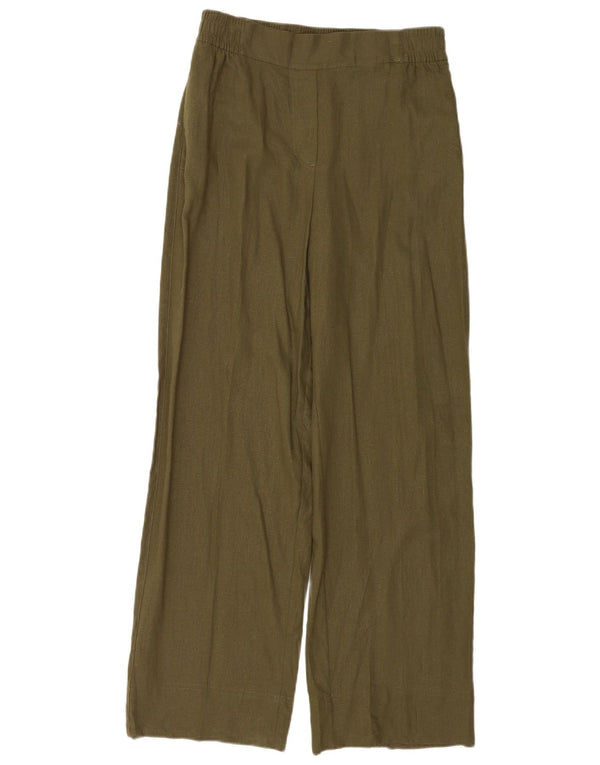 Zara Womens Casual Bukser med brede ben Små W26 L31 Grøn