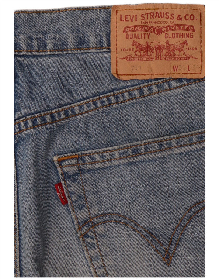 LEVI'S Mens 751 Straight Jeans W34 L28 Blue Cotton