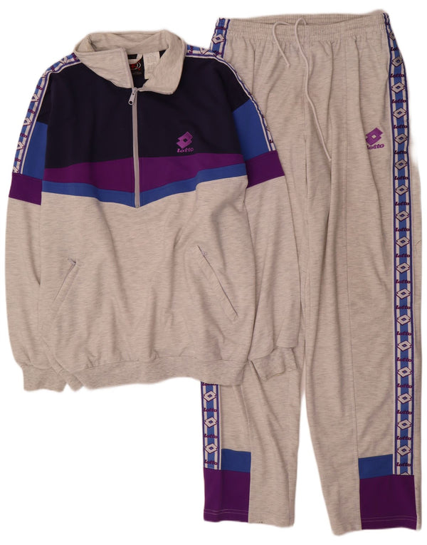 Lotto Mens Graphic Full Tracksuit XL Cinza Colourblock Poliéster