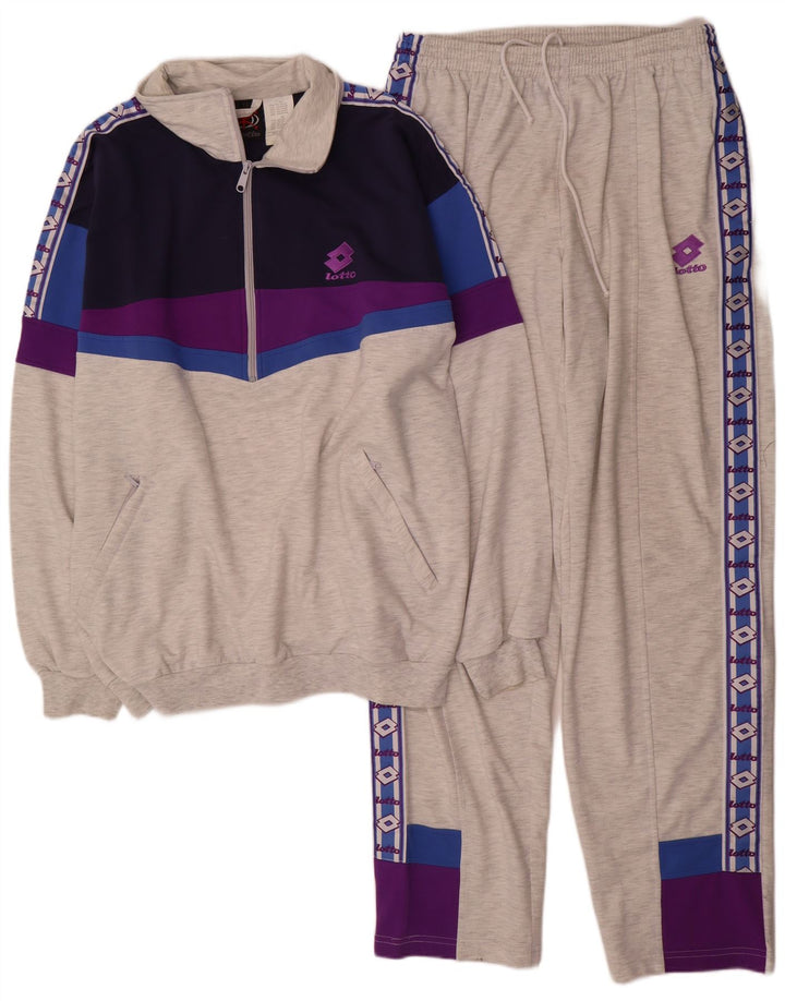Lotto Mens Graphic Full Tracksuit XL Cinza Colourblock Poliéster
