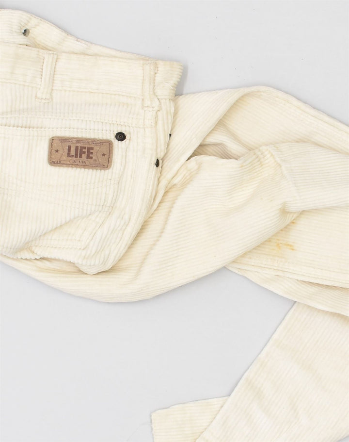 VINTAGE Womens Slim Corduroy Trousers W30 L34 Off White Cotton | Vintage Vintage | Thrift | Second-Hand Vintage | Used Clothing | Messina Hembry 