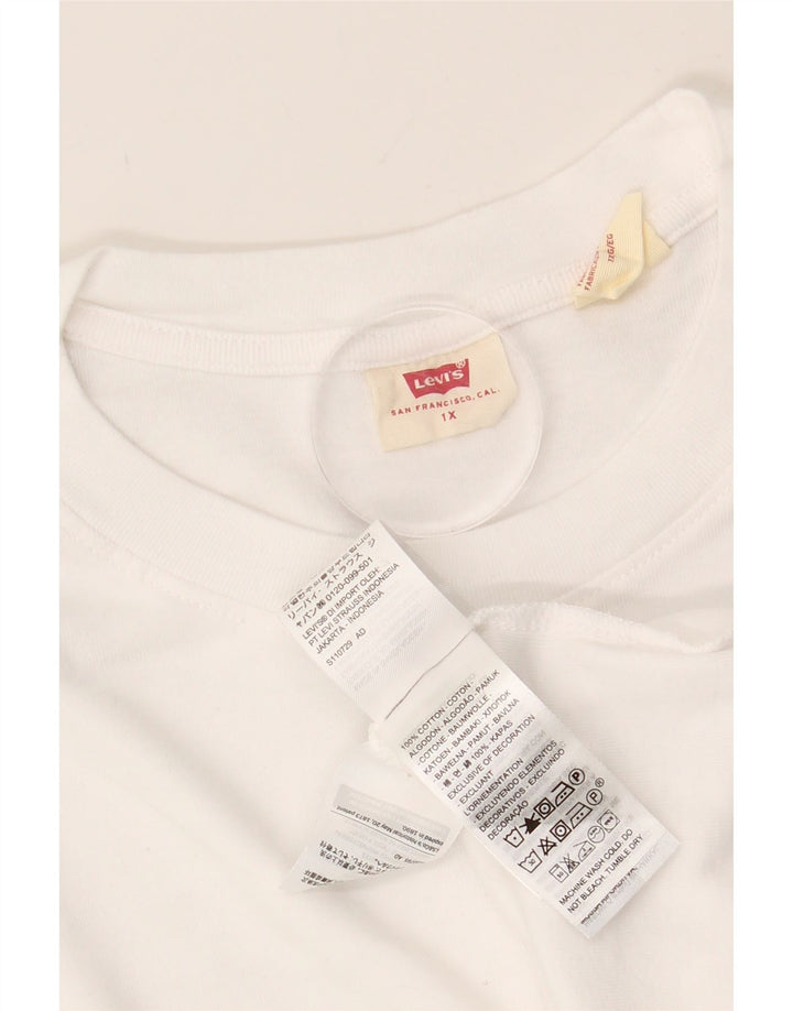 LEVI'S Top feminino manga comprida UK 18 XL algodão branco