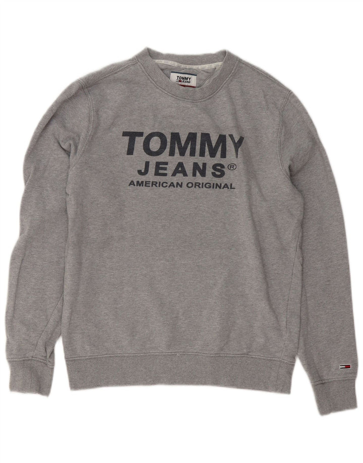 Tommy Hilfiger Mens Graphic Sweatshirt Jumper Small Grey Cotton