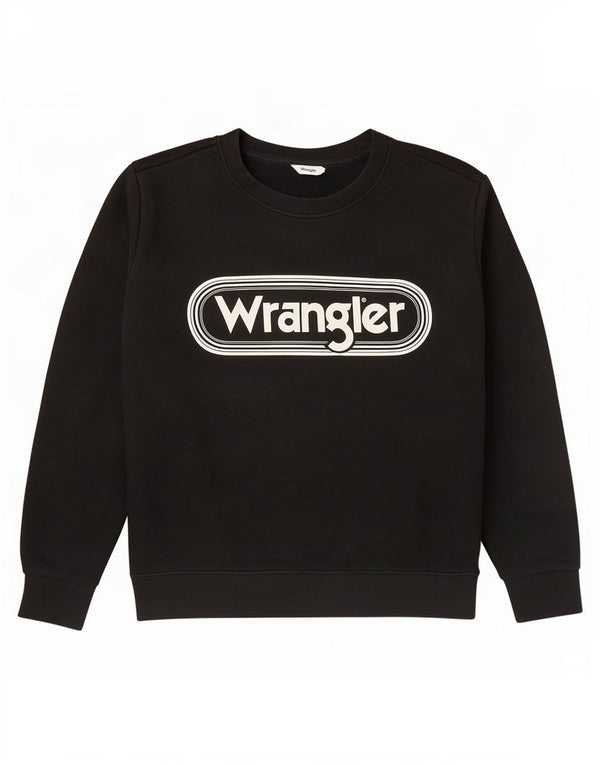 Γυναικείο Φούτερ Wrangler Graphic Jumper UK 16 Large μαύρο βαμβακερό