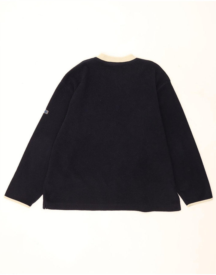 Maglione in pile da uomo Asics 2XL Blu navy in poliestere color block