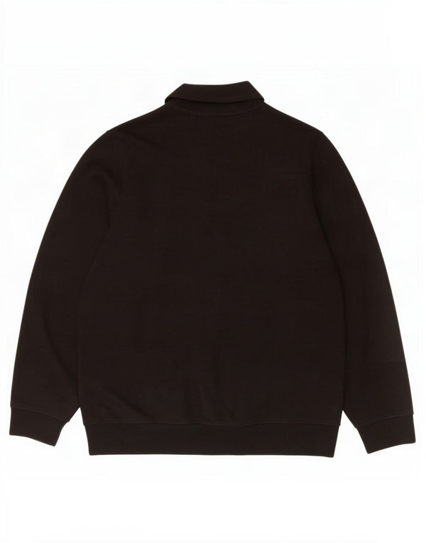 Lacoste Mens Classic Fit Zip Neck Sweatshirt Jumper Size 5 Large Black