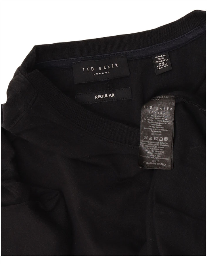 Ted Baker Mens Regular T-Shirt Top Medium Black Cotton