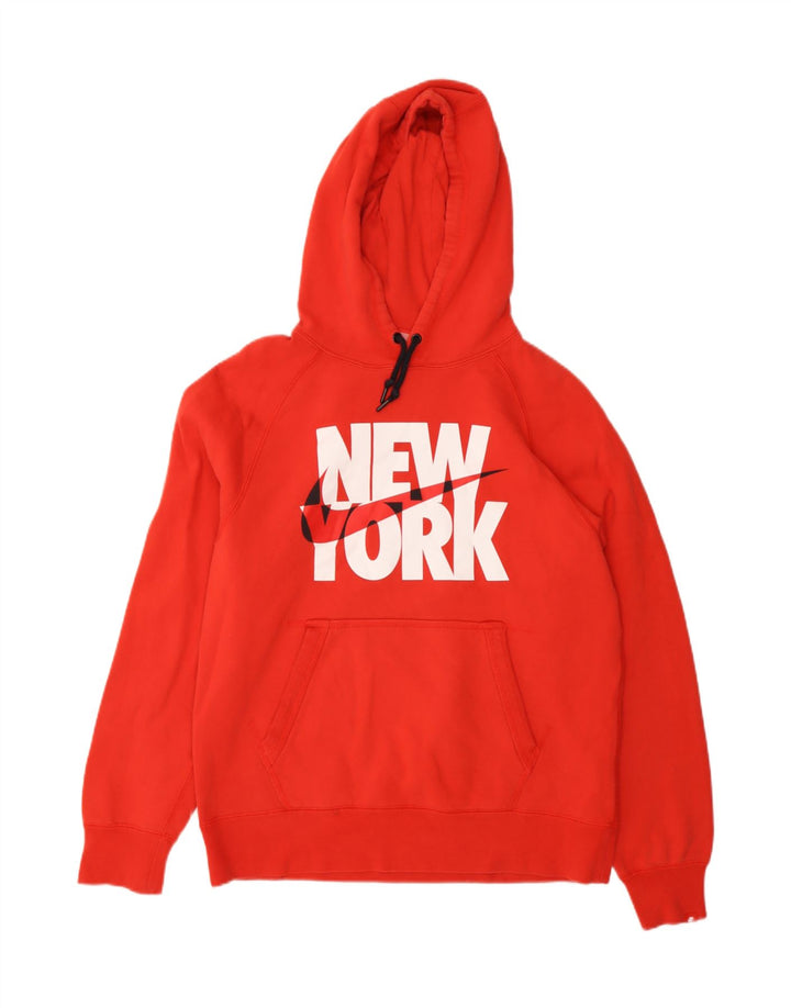 NIKE Mens Graphic Hoodie Jumper Medium Red Cotton Vintage Nike and Second-Hand Nike from Messina Hembry 
