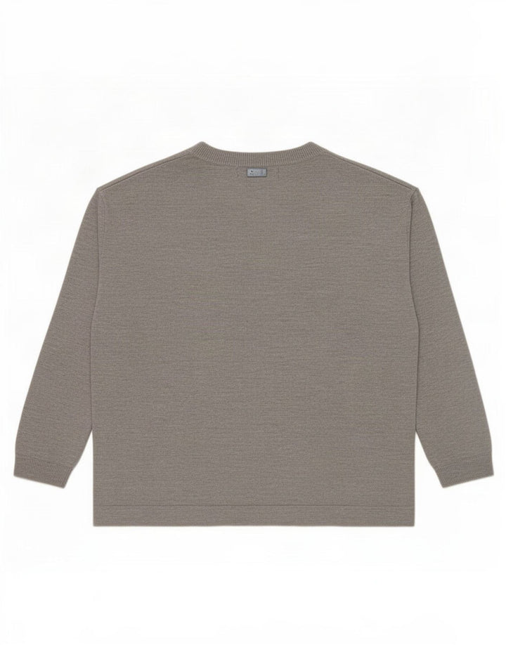 Marks & Spencer Womens Oversized V-Neck Jumper Sweater UK 10 Small Grey