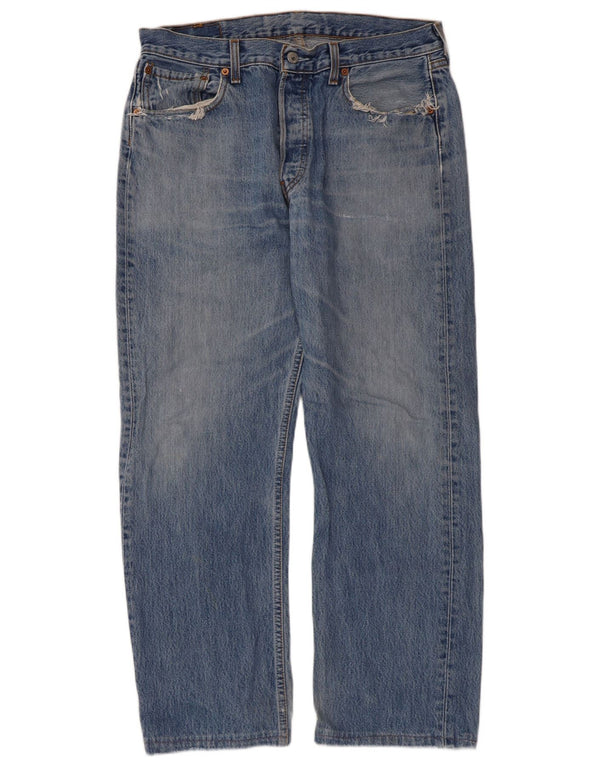 Levi's Mens 501 egyenes farmer W34 L27 kék pamut