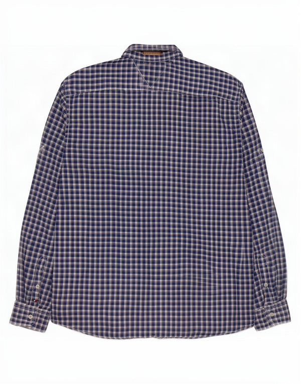 Мужская рубашка в винтажном стиле Tommy Hilfiger XL, синяя в клетку
