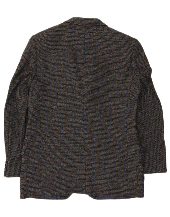 VINTAGE Mens 3 Button Blazer Jacket UK 40 Large Grey Striped Wool Vintage Vintage and Second-Hand Vintage from Messina Hembry 