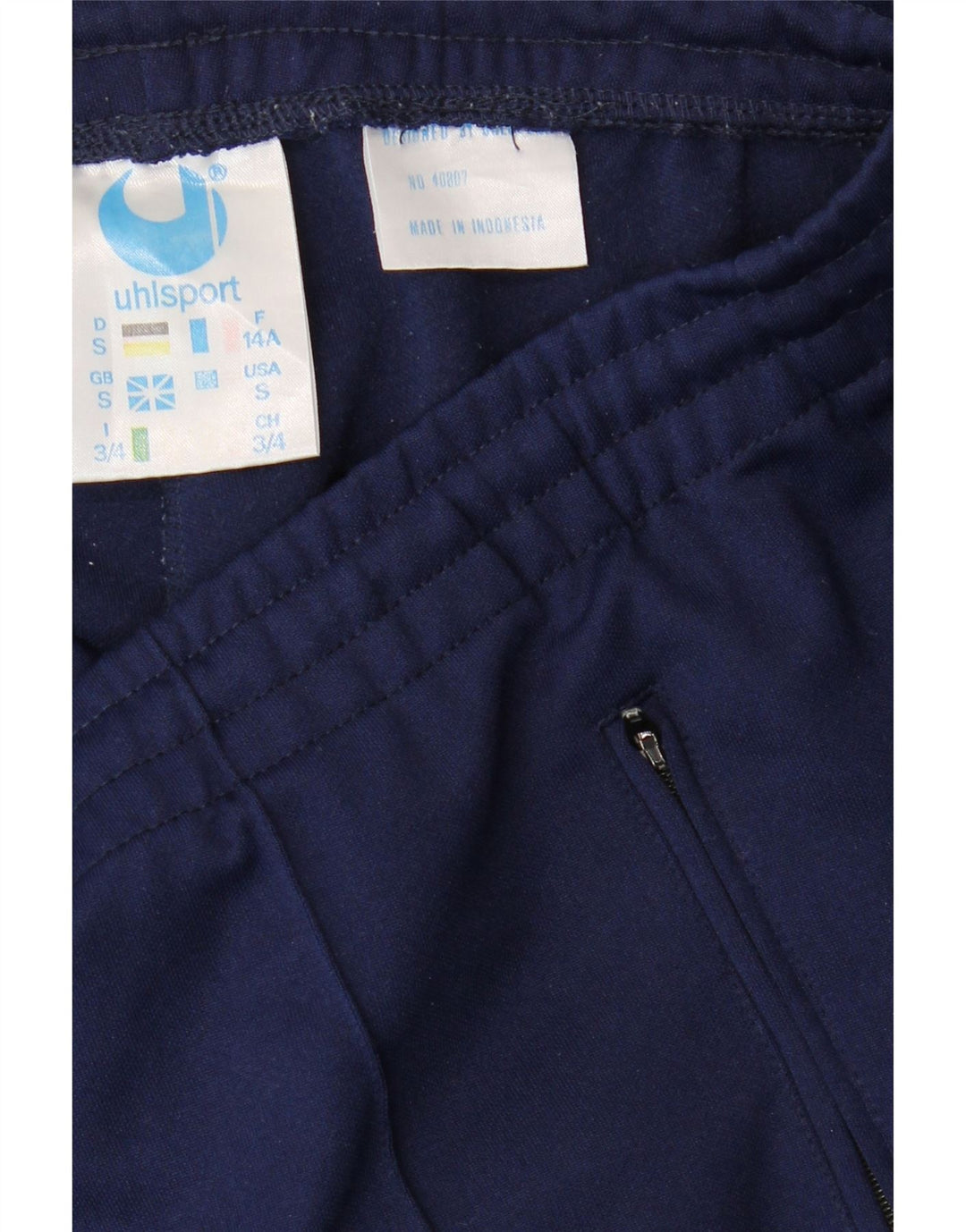 UHLSPORT Boys Tracksuit Trousers 13-14 Years  Navy Blue Polyester Vintage Uhlsport and Second-Hand Uhlsport from Messina Hembry 