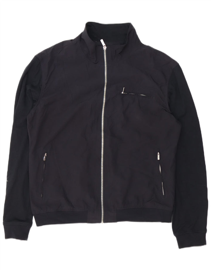 Zara Herre Bomber Jacket UK 42 XL Sort Polyester