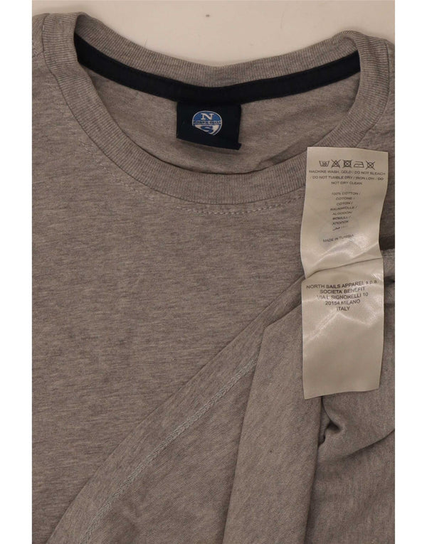 Camiseta masculina North Sails algodão manchado cinza médio