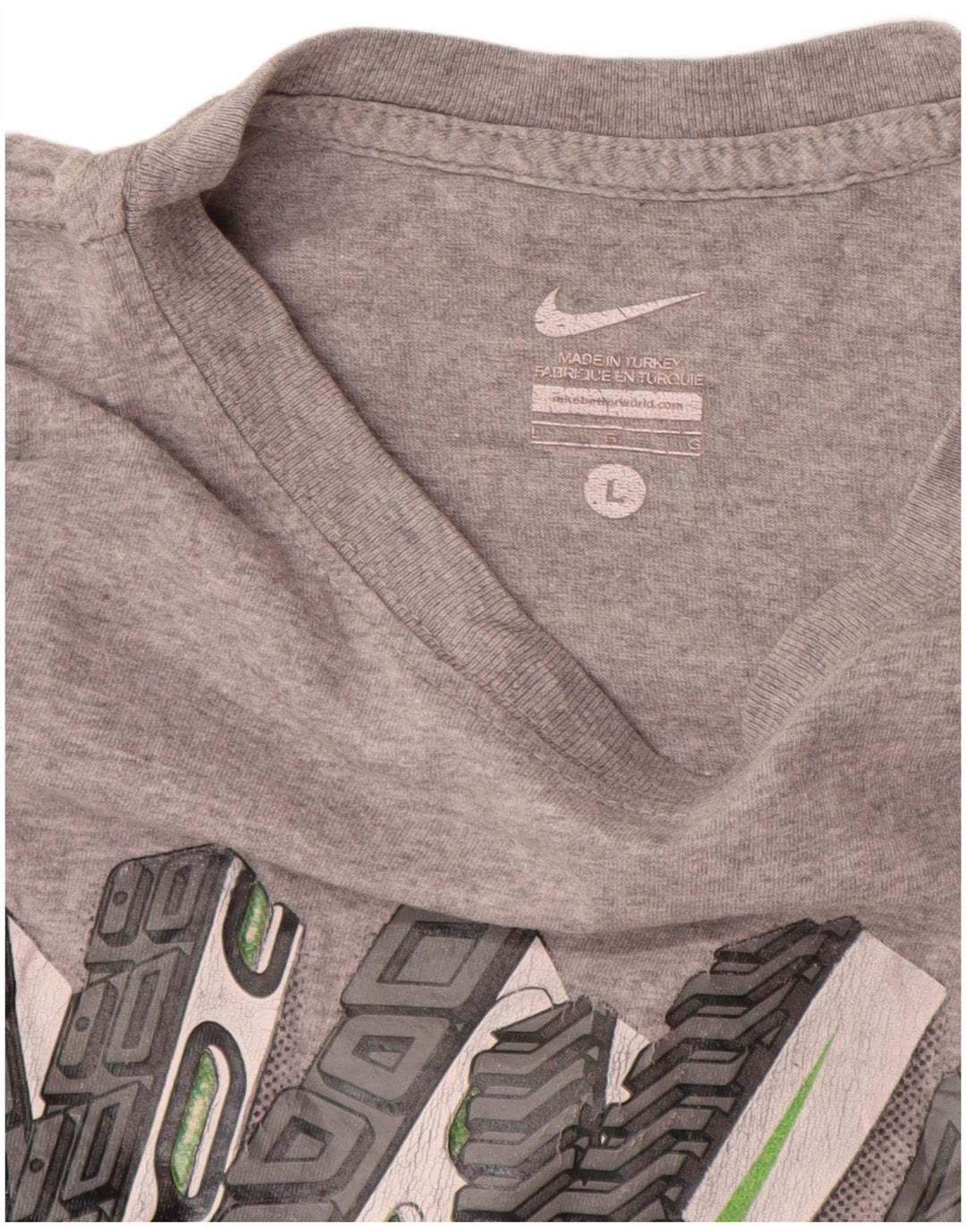 Nike Mens Graphic T-Shirt Top Large Grey Flecked