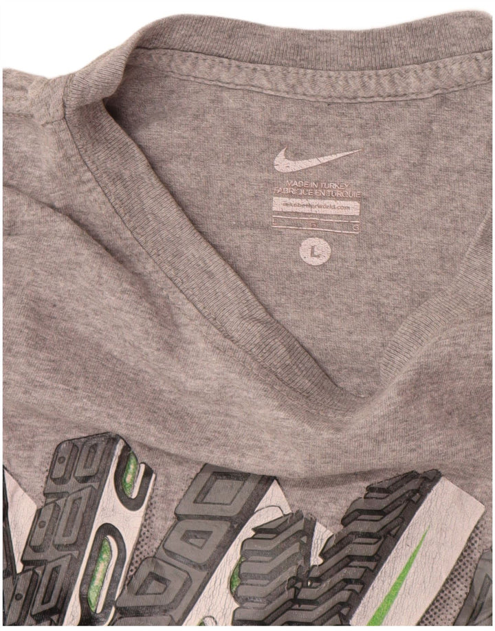 Nike Mens Graphic T-Shirt Top Large Grey Flecked