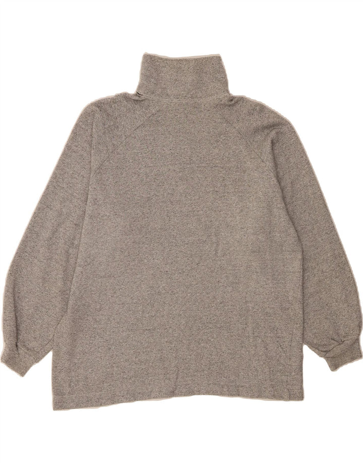 VINTAGE Mens Zip Neck Sweatshirt Jumper XL Grey Vintage Vintage and Second-Hand Vintage from Messina Hembry 