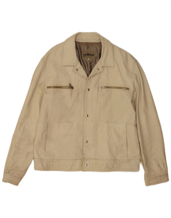 Settore Veste en cuir pour homme UK 42 XL Beige