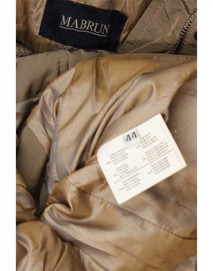 Wattierte Jacke mit Kapuze für Damen von Mabrun, IT 44, mittelbeigefarbenes Polyamid