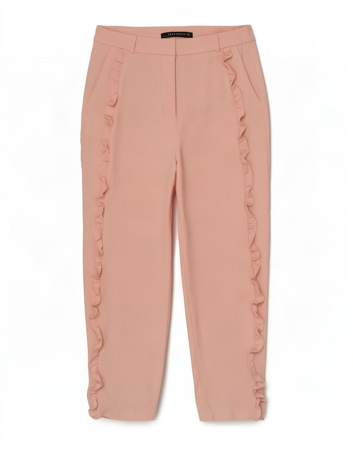 Zara Womens Cropped Trousers Medium W28 L25 Pink