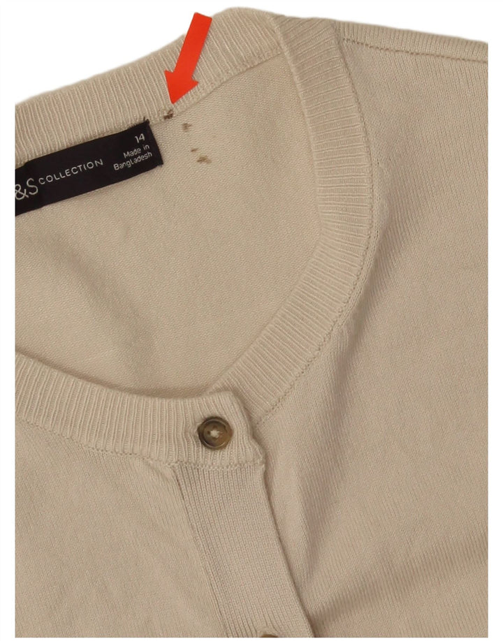 Marks & Spencer Damen-Cardigan-Pullover UK 14 Mittelweiße Viskose
