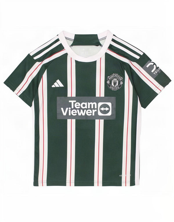 Adidas Boys Manchester United Graphic Camiseta Top 10-11 años Verde Rayas