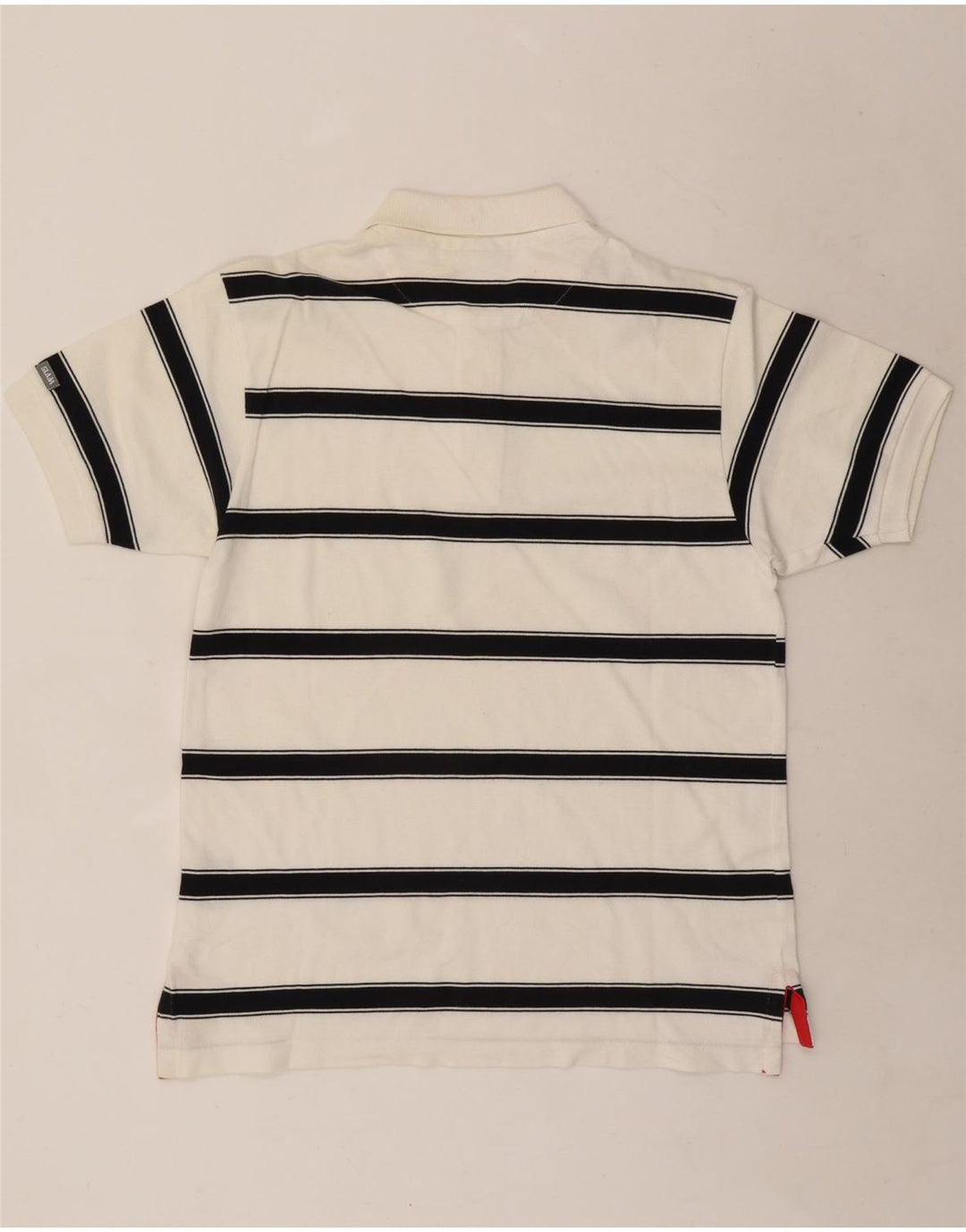 Slam Mens Polo Shirt Medium White Striped Cotton