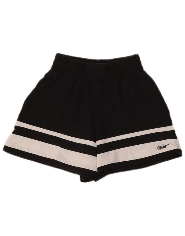 Pantaloncini sportivi Nike per ragazze 10-11 anni, cotone color block medio nero