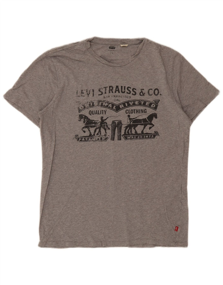 Levi's Tee-Shirt Graphique Homme Gris Moyen Moucheté
